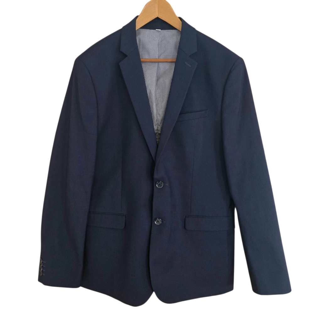 Express Blazer Sport Coat Mens 44R Extra Slim Navy Blue 2 Button Business Formal